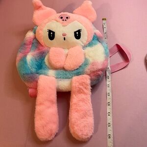Hello Kitty Sanrio Cute Plush Backpack with Pink and Multicolor Design